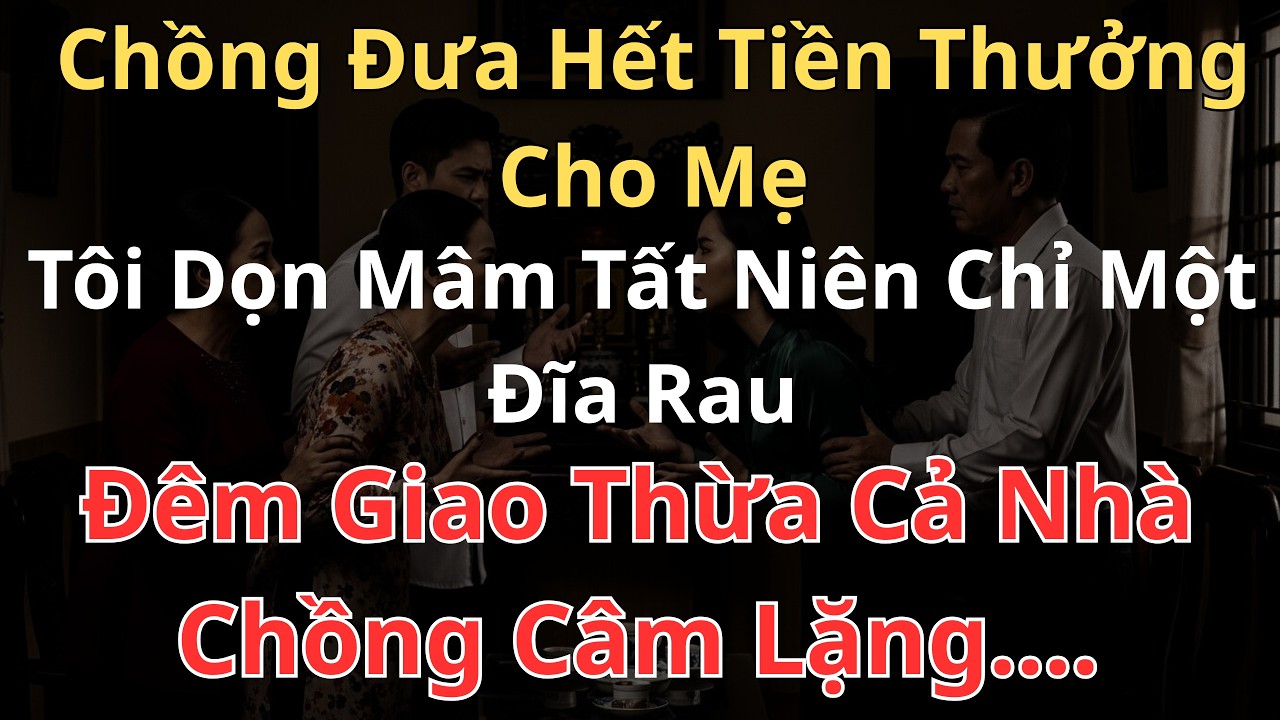 CHỒNG ĐƯA HẾT TIỀN CHO MẸ , TÔI DỌN MÂM CƠM CHỈ CÓ ĐĨA RAU. ĐÊM GIAO THỪA CẢ NHÀ CHỒNG CÂM LẶNG...