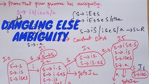 Dangling else ambiguity || SLR Parser || Compiler Design in Telugu