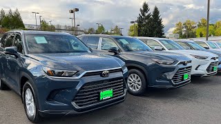 : 2024 Toyota Grand Highlanders piling up even with Thousands off 6,000 of 2024 Toyota highlander