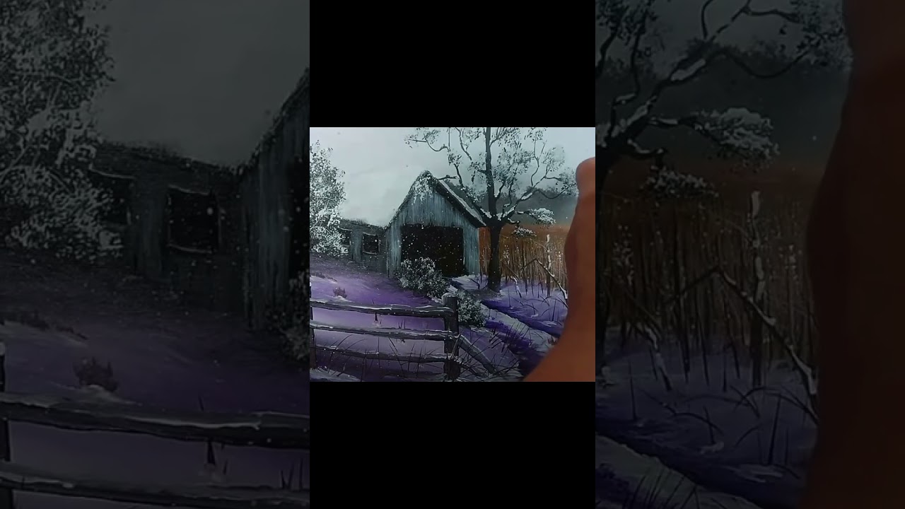 Putting a little snow in my Indiana barn painting