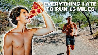 EVERYTHING I ATE TO RUN 15 MILES FOR MARATHON TRAINING | Full Day of Training and Eating