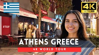 🇬🇷Greece 4k walk - Athens 4K Night Walking Tour｜Mar 2025