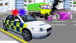 Autos für Kinder - Das Polizeiauto und das Rettungsteam - Zeichentricks für Kinder