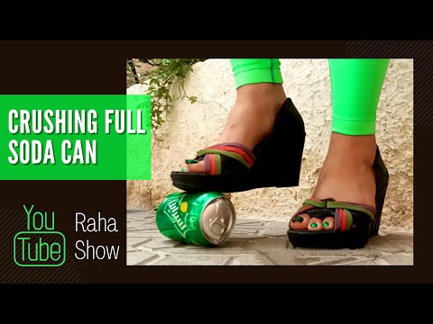 crushing soda can with high heels sandals  / له کردن با کفش پاشنه بلند نوشابه پاشید 😆