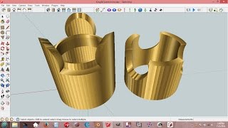SketchUp King And Queen Joint For Tubes And Rods (Snap Fit)
