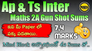 ap & ts maths 2a gun shot sums||ap & ts maths 2a important sums 2023||koushik education hub||
