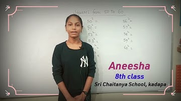 Squares of numbers from 50 to 60 / Math trick by our student Aneesha/ IQ Academy