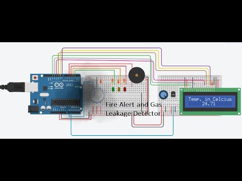 Fire Alert and Gas Leakage Detector | tinkercad | Project - YouTube