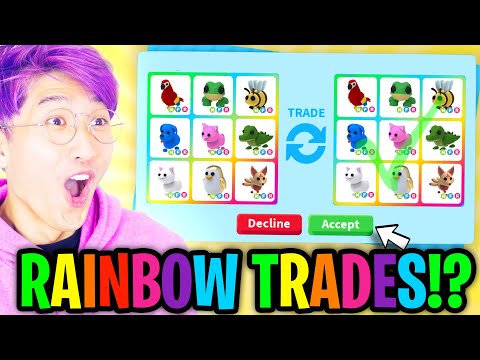 Can We Beat The RAINBOW TRADING ONLY CHALLENGE With NEW Winter Pets In ADOPT ME!? (ROBLOX)