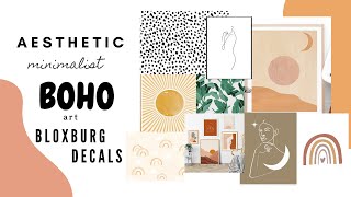 Aesthetic Minimalistic Boho Art Picture Decals - Bloxburg