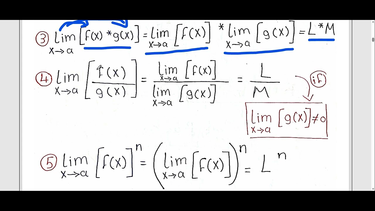 8. Basic rules for limits - YouTube