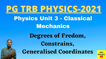 PG TRB-Physics | Unit 3| Classical Mechanics | Constrains | Generalised Coordinates| Preparation TRB