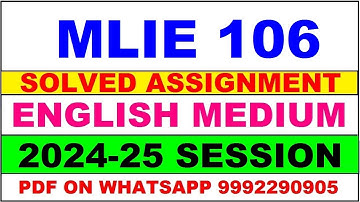 MLIE 106 solved assignment 2024-25 | MLIE 106 solved assignment in english 2025 | MLIE 106 2024-25