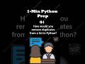 1-min Python Prep -Q4:How would you remove duplicates from a list in Python?#python #pythoninterview