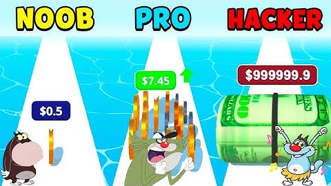 NOOB vs PRO vs HACKER in Money Rush Android iOS Oggy And Jack Funny