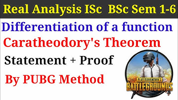 Differentiation 4 || Caratheodory
