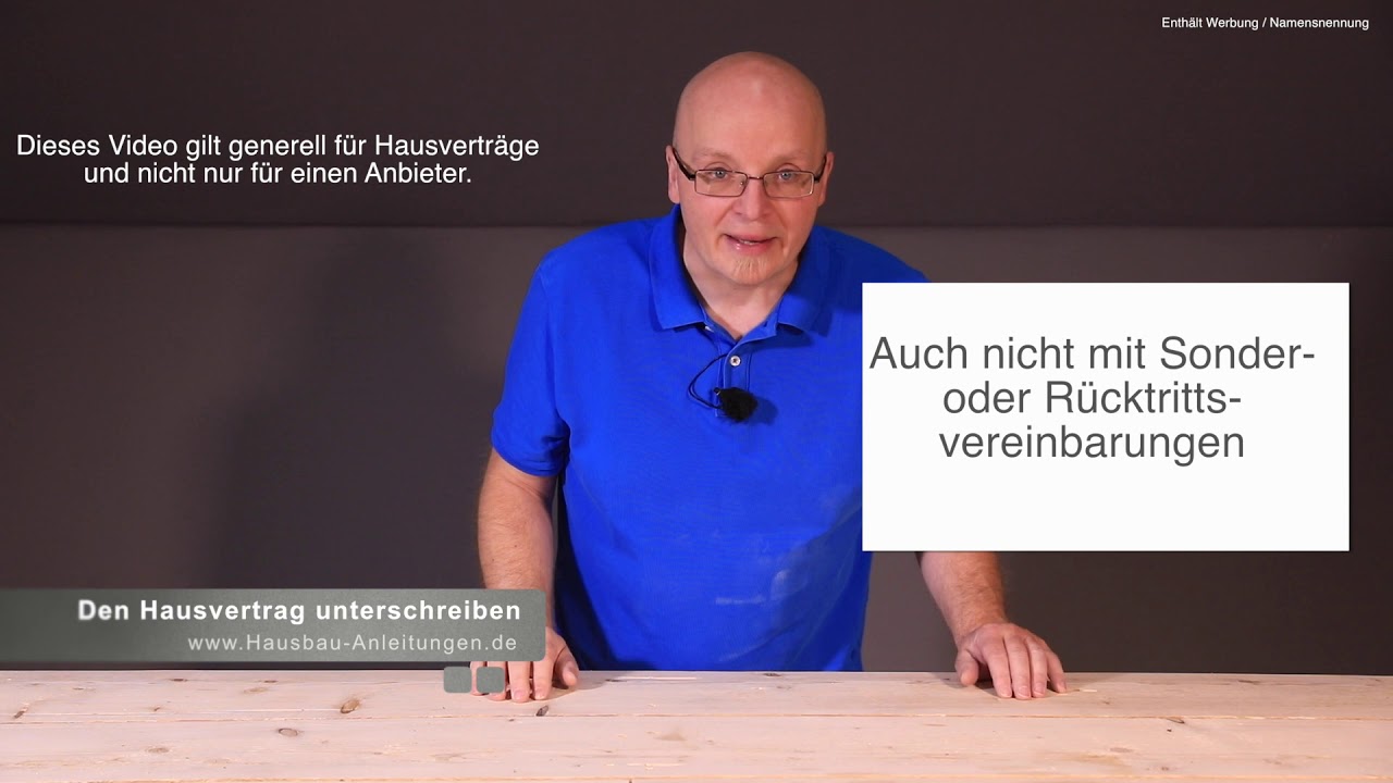 New VORSICHT! Wann unterschreibt man einen Hausvertrag