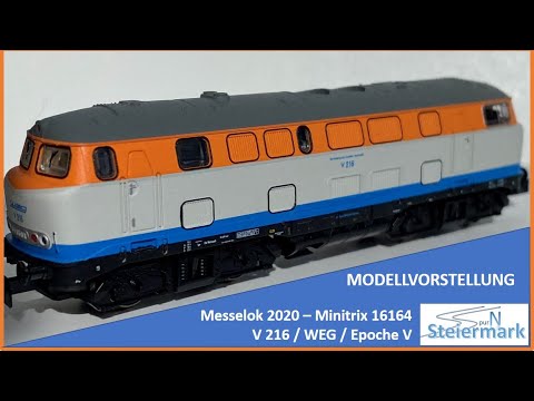 Spur N - Sondermodell, Messelok 2020 / Diesellok V 216 / V 160 / Minitrix 16164 / WEG - Epoche V
