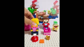 Princess Peach and Lego Mario swap their power suit #shorts #trending #funny #asmr #mario #fyp M8