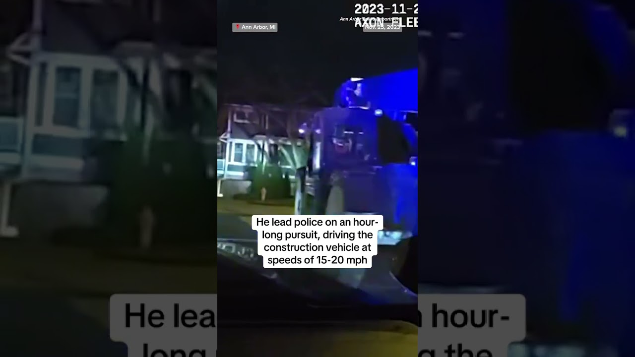 Boy in stolen construction forklift leads police chase