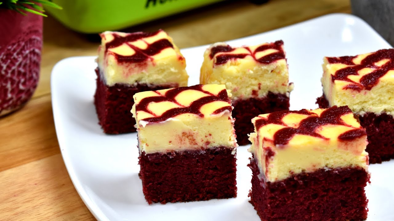 Resepi Red Velvet Cheese Brownies - YouTube