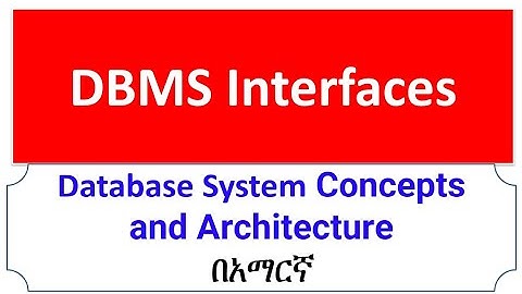 DBMS Interfaces