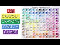 Swatch all the crayola crayons in color order 120 count box swatch chart