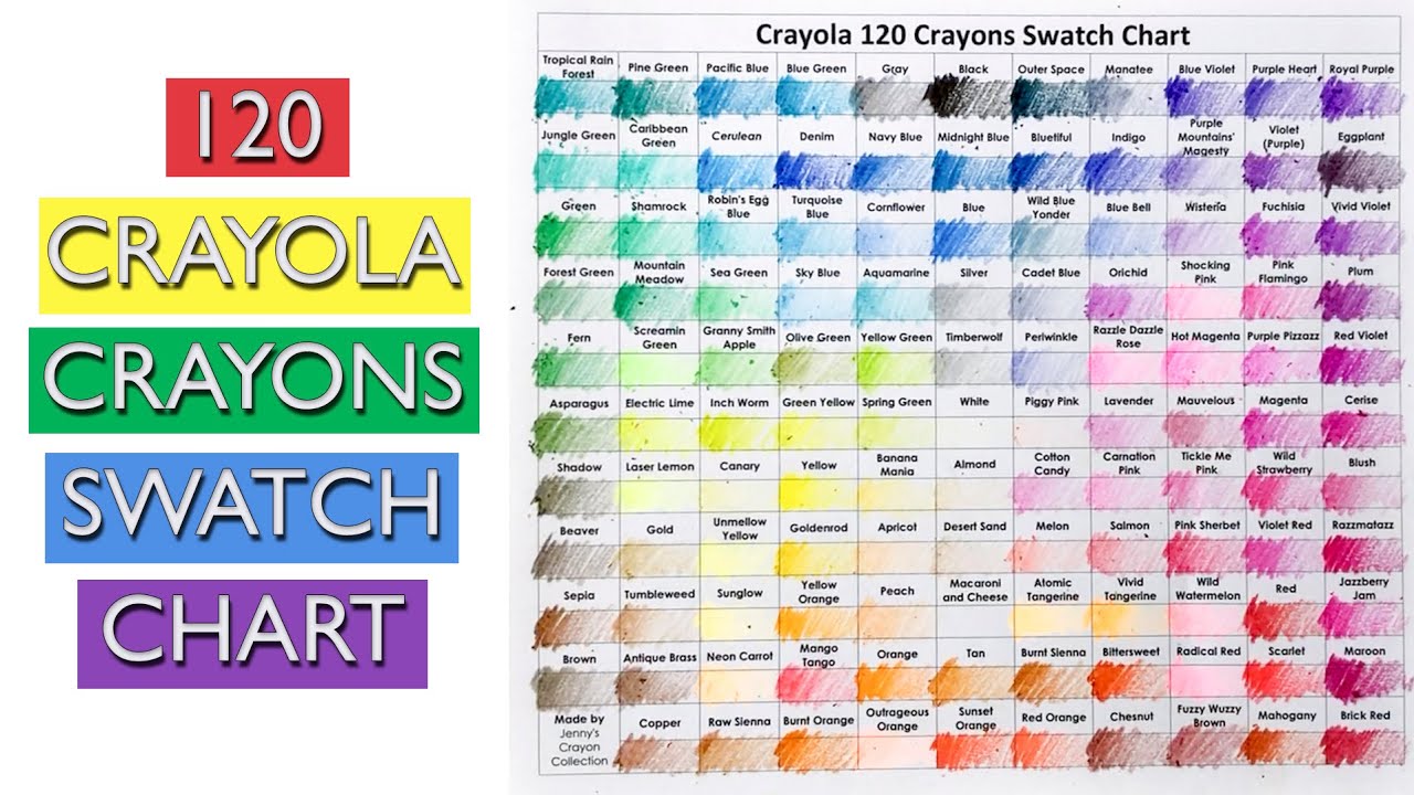 Swatch ALL the Crayola Crayons in Color Order! 120 Count Box