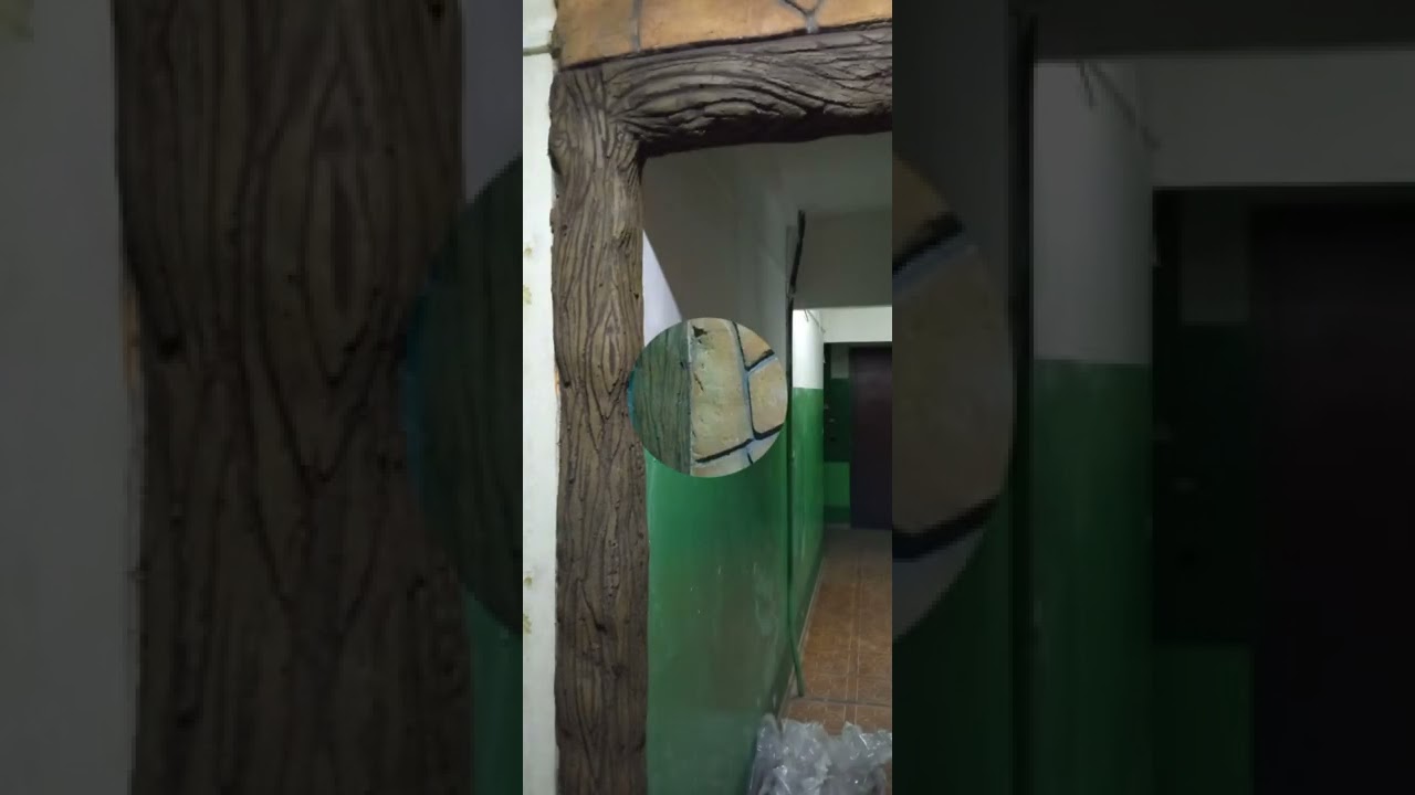 бюджетная отделка стен под дикий камень.(отделка стен в подъезде) - YouTube