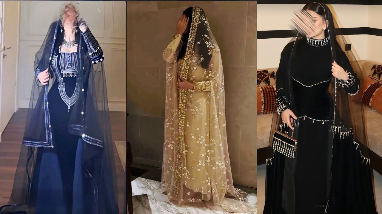 ‏طريقة تفصيل وخياطة البشت مع كابيشون متصل. ثوب سهرة خليجي ثراث مطور خطوة بخطوة البشت النسائي 