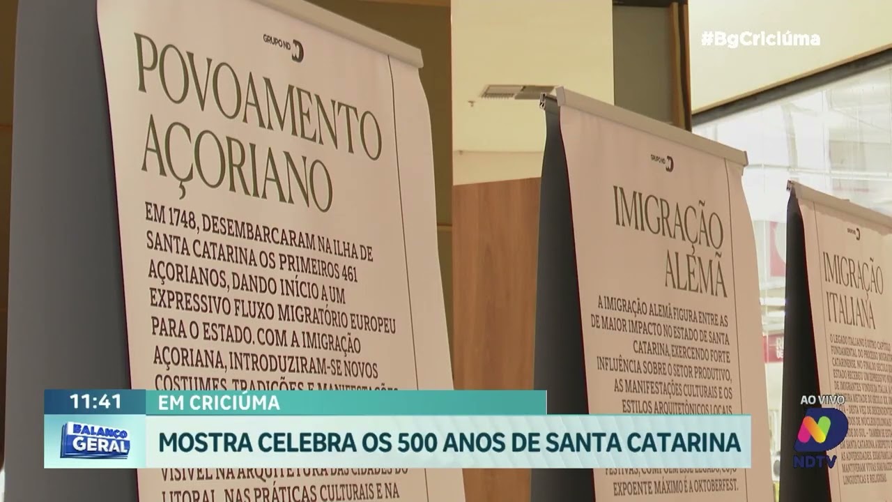 Criciúma recebe exposição sobre os 500 anos de Santa Catarina