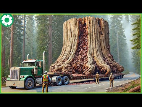 Extreme Dangerous Big Logging Wood Truck Driving Skill | Biggest Heavy Machinery Machines #10