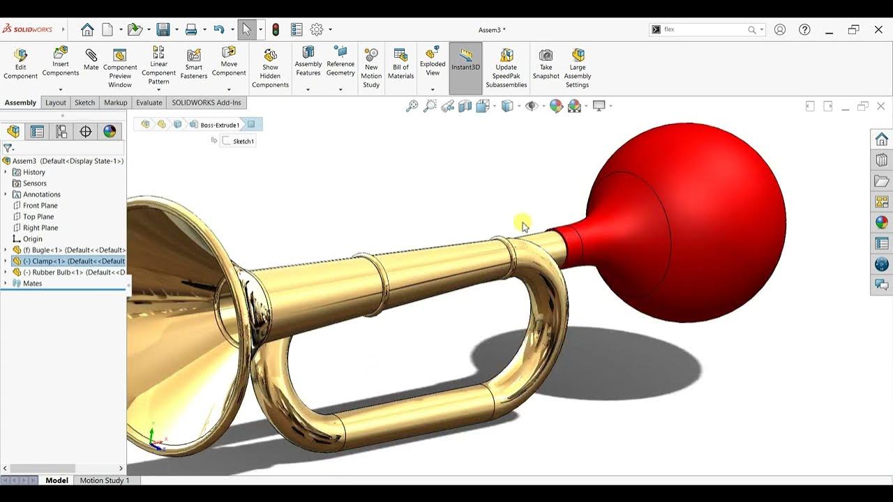 Solidworks Air horn assembly Tutorial Solidworks tutorial solidworks
