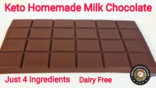 HOW TO MAKE KETO HOMEMADE MILK CHOCOLATE WITH JUST 4 INGREDIENTS - DAIRY FREE | VEGAN | DELICIOUS