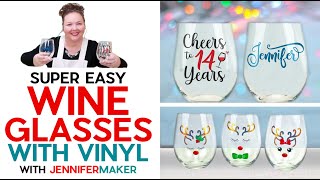 DIY Easy Personalized Wine Glasses with Vinyl and a Cricut - For Beginners!