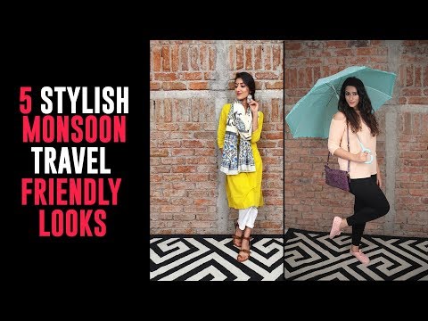 Travel Lookbook - Ep 1: 5 Stylish Monsoon Travel Friendly Looks | Curly tales