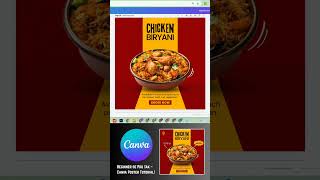 Restaurant Food Poster Design in Canva 🔥 | Chicken Biryani Ad Design Tutorial