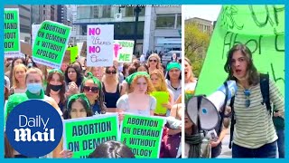 Roe v Wade protest: NYC students walkout in defense of abortion rights