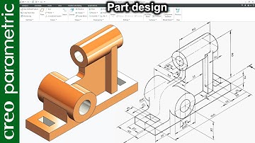 Creo part modeling tutorial Machine part-18 in Creo Parametric