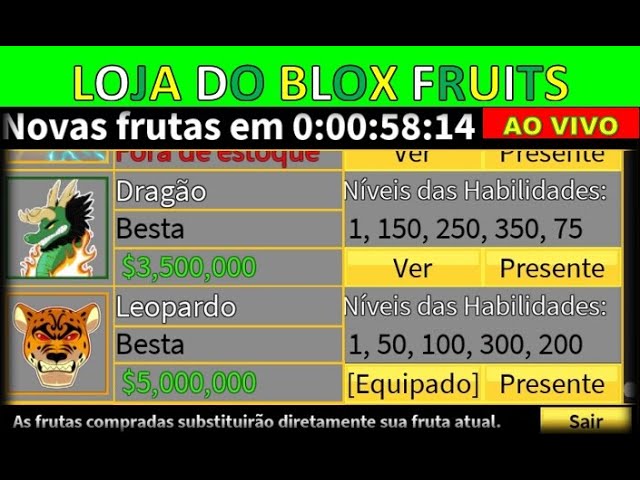 Loja blox fruit agora #fy