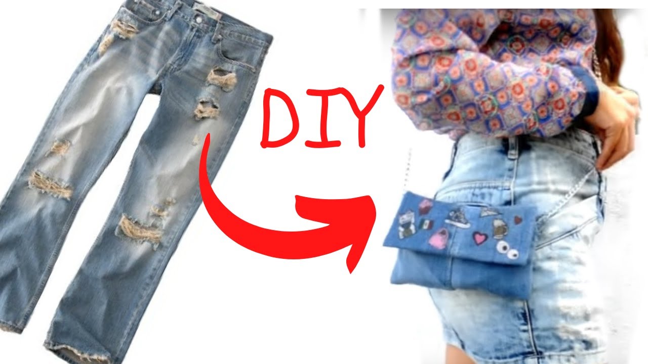 COMO HACER UN CLUTCH BOLSO RECICLANDO TUS JEANS DIY BAG FROM OLD JEANS ...