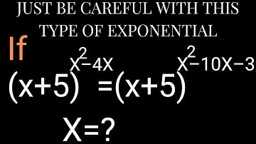 Solving Exponential Equation | solve (x+5)^x^2–4x=(x+5)^x^2–10x–3 | Nice Exponential Equations.