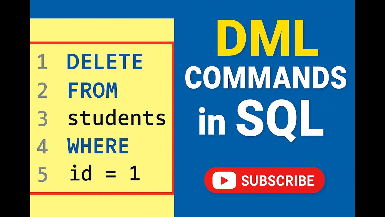 DML Commands in SQL Explained | INSERT, UPDATE, DELETE | SQL Tutorial ...