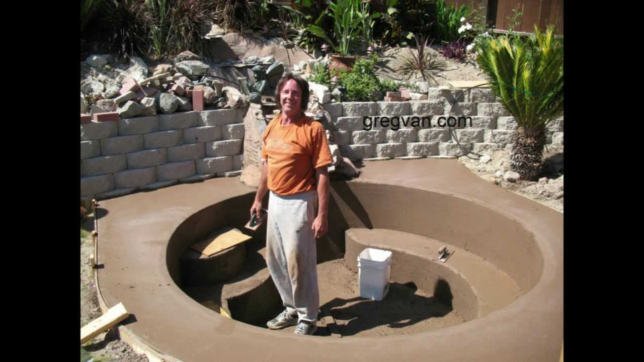 How To Build Backyard Concrete Pond or Pool - Part Six ...