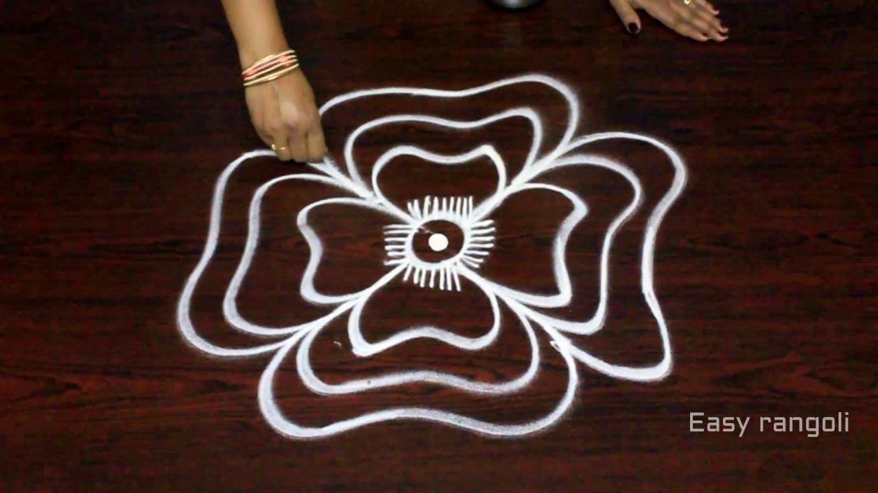 free hand rangoli designs || simple kolam designs || easy muggulu ...