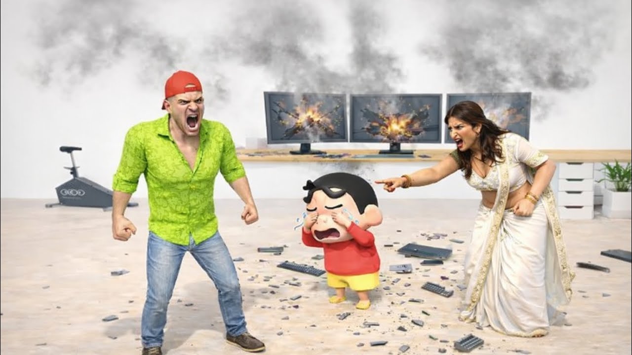 Shinchan 😱 Ne 💥 Computer tod diya ✴️ll Shinchan ghar chhor ke gya ll Indian Theft auto simulator🔥 ll