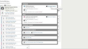 Removing or Replacing Parents in Family Search