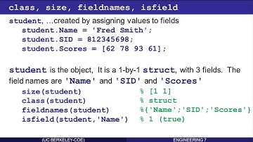 Cell and Struct Arrays in Matlab: Part 10 (of 16)