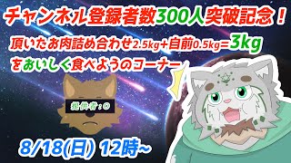 【チャ録300人突破記念雑談】計3kgの色々なお肉をおいしく食べようのコーナー！【栞屋センタ＠マヌルネコVtuber】
