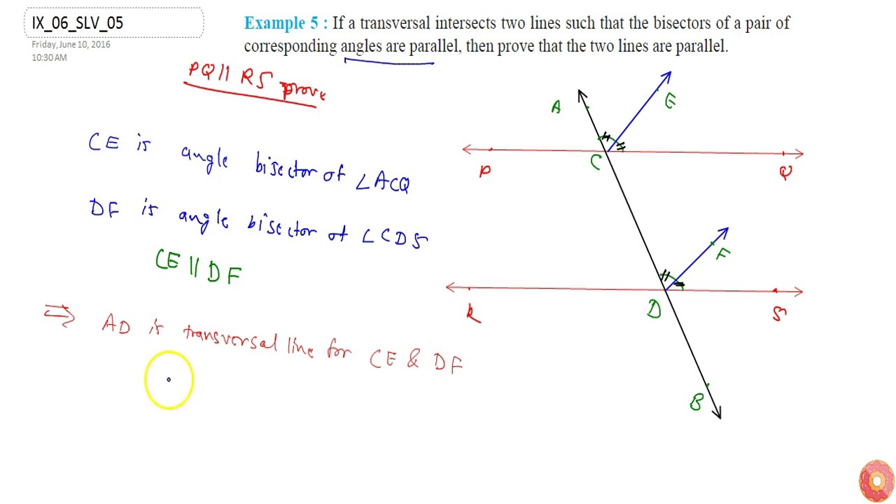 Ncert Class Ix Lines And Angles Solved Examples Question No 5